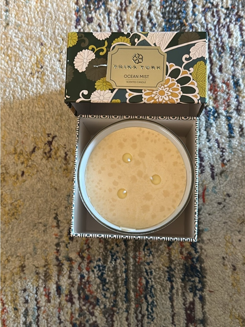 Trina Turk Floral Teal Ocean Mist Scented Candle